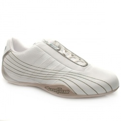 Adidas Male Goodyear Race Leather Upper in White and Grey
