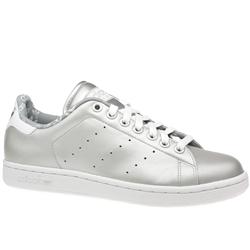 Male Stan Smith 2 Color Leather Upper in Silver