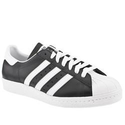 Male Superstar 80s Leather Upper in Black and White, White and Blue