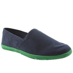 Male Toe Touch Fabric Upper in Navy and Green