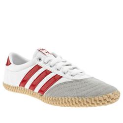 Adidas Male Volley Plimsole Fabric Upper in White and Red