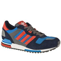 Male Zx 700 Suede Upper in Navy and Orange