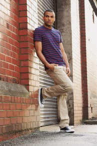 Adidas Mens Blue Stripe T-Shirt