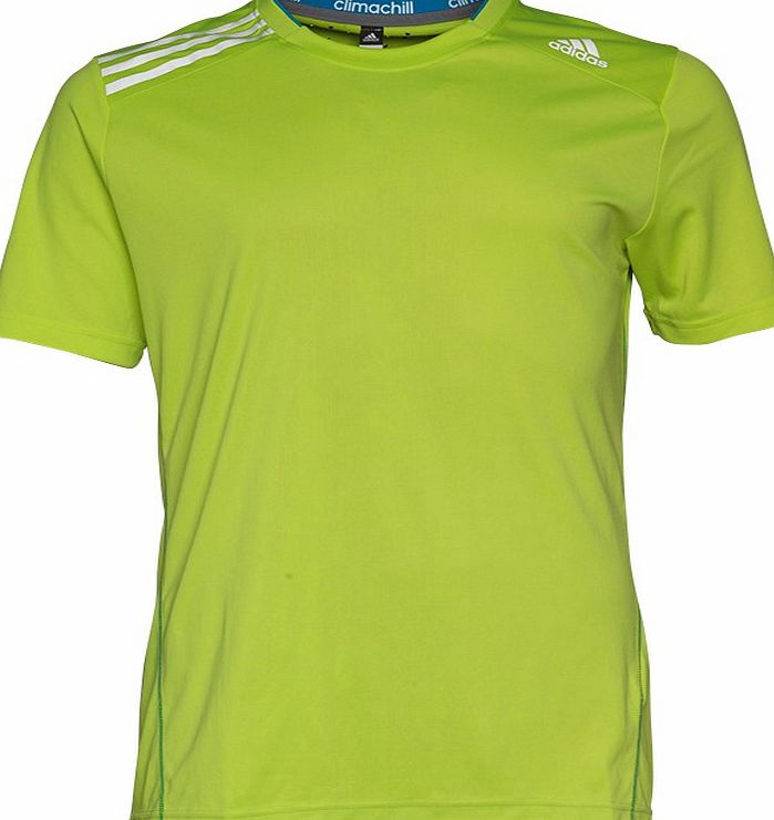 Adidas Mens Climachill T-Shirt Solar Slime/Solar