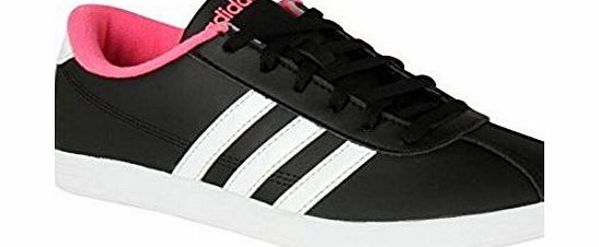 adidas Neo Womens Ladies VL Neo Court Trainers Low Top Sports Shoes Lace Up Black/Pink UK 5