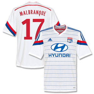 Adidas Olympique Lyon Home Malbranque Shirt 2014 2015