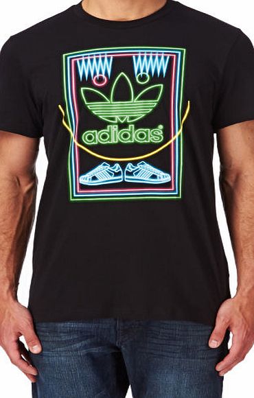 adidas originals Mens adidas originals Neon Label T-shirt - Black