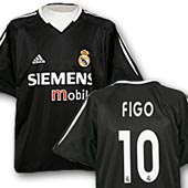 Adidas Real Madrid Away Shirt - 2004 - 2005 with Figo 10 printing.