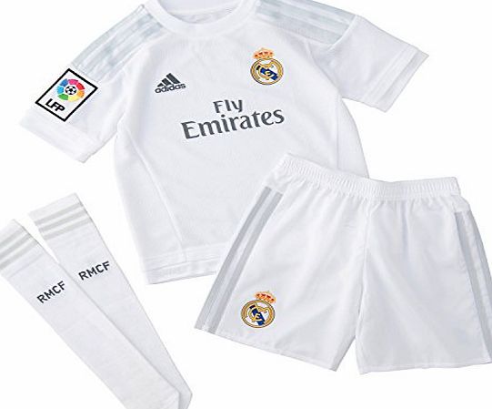 adidas Real Madrid H SMU Mini - Childrens Football Outfit multi-coloured Blanco / Gris Size:8 Years