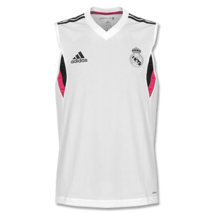 Adidas Real Madrid Sleeveless Training Shirt - White