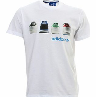 Adidas Shoe Tab Tee White Printed T-Shirt