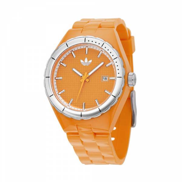 Adidas Silver Hand Analogue Watch with Orange