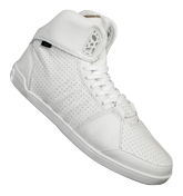 Hoops Mid White Leather Trainers