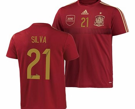 Adidas Spain Home Replica T-shirt with David Silva 21