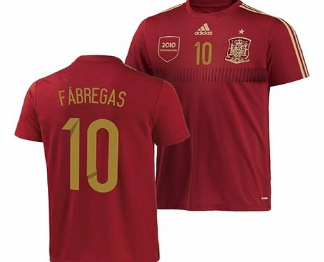 Adidas Spain Home Replica T-shirt with Fabregas 10