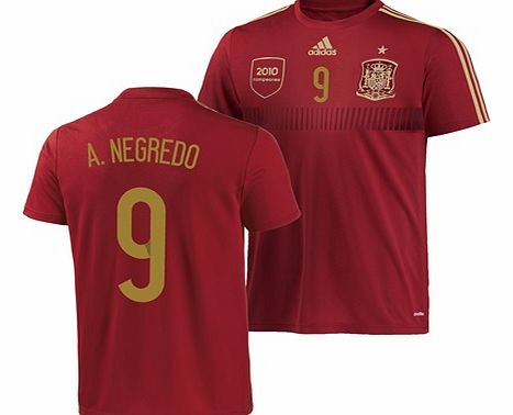 Adidas Spain Home Replica T-shirt with Negredo 9