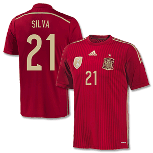 Adidas Spain Home Silva Shirt 2014 2015