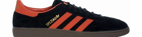 Adidas Spezial Black/Orange Suede Trainers