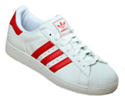 Adidas Superstar 2 White/Red Leather Trainers