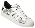 Adidas Superstar II White/Graphic Leather Trainers