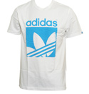 Adidas White T-Shirt with Light Blue Printed Logo