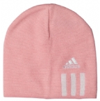 adidas Womens ESS 3 Stripe Beanie Diva/White