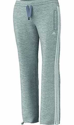 Womens Essentials 3 Stripes Knit Trousers - Medium Grey Heather/White, Large