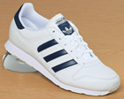 ZX 300 White/Navy Leather Trainers