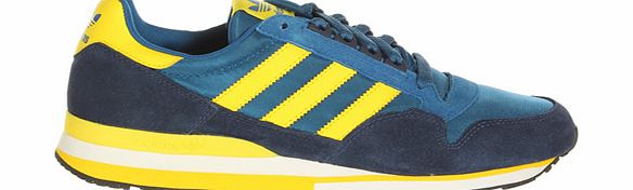 Adidas ZX 500 Blue/Yellow Material Trainers