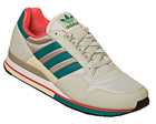 ZX 500 White/Green/Grey Material Trainers