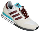 ZX 500 White/Red/Beige Material Trainers