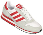 ZX 500 White/Red/Grey Material Trainers