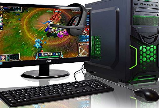 ADMI GAMING PC PACKAGE: Powerful Desktop Computer, 21.5 Inch 1080p Monitor, Keyboard amp; Mouse Set (AMD Kaveri A8-7650K 3.8GHz Radeon R7 Quad Core APU Processor, USB 3.0, 500W PSU, 1TB Hard Drive, 8