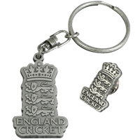 ECB Official England Cricket Keyring and Pin