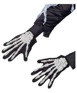 Adult Skeleton Gloves With Raised Bones