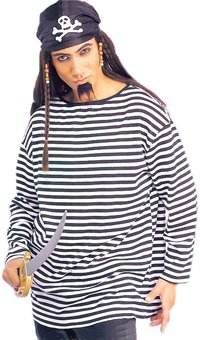 adult Striped Shirt - Black/White