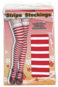 adult Striped Stockings (Red/White)
