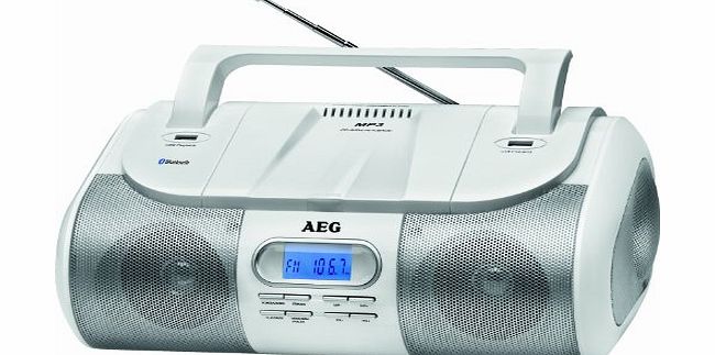 AEG SR 4357BT Portable CD/MP3 Player with PLL Radio and Bluetooth - White