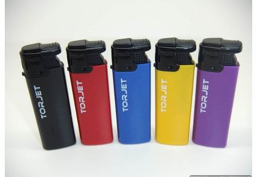 5 x TorJet Windproof Turbo Lighters POWERFUL Refillable Red Purple Black Yellow Blue Electric