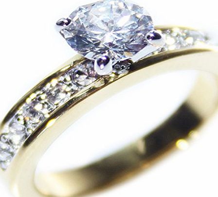 Ah! Jewellery BLOW OUT SALE! Ah! Jewellery. Beautiful Lab Created Flawless Diamond 6mm Brilliant Round Ring. Stunning Heavily Gold Electroplated. Excellent Quality.