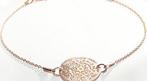 Ah! Jewellery Celebrity Style Open Work Circle Bracelet. 18k Rose Gold Over Sterling Silver.