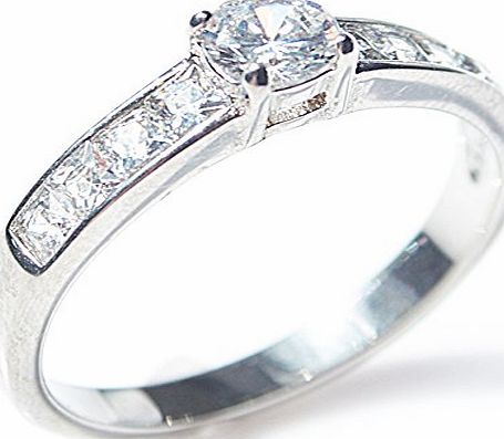 Ah! Jewellery MASSIVE BLOW OUT SALE! DEFINITE MUST HAVE! DO NOT MISS OUT! Ladies APPEALING Stainless Steel Princess Cut Ring Made With FLAWLESS amp; SPARKLING SIMULATED DIAMONDS. BOLD AND EYE CATCHING BRILLIANT RO