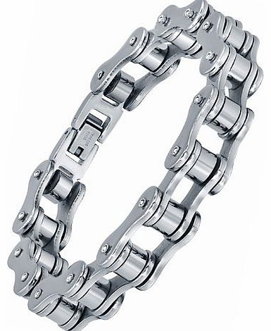 AI Stainless Steel Jewelry Stainless Steel Mens Biker Bicycle Chain Polished Link Bracelet 8`` G7035TJ