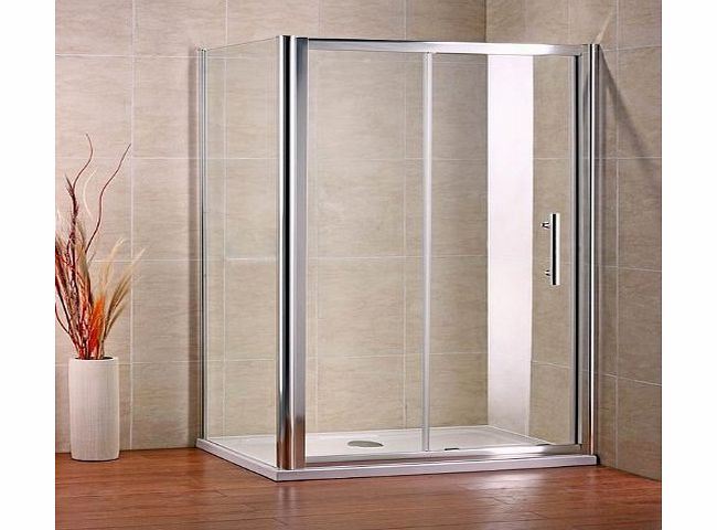 Aica bathrooms 1400x760mm sliding shower door enclosure cubicle panel stone tray (NS4-14 NS3-76 ASR7614)