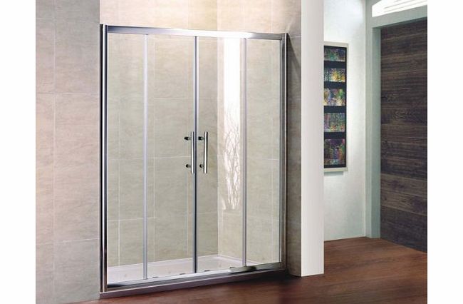 1500x760mm sliding double shower door enclosure cubicle glass screen stone tray (NS5-15+ASR7615)