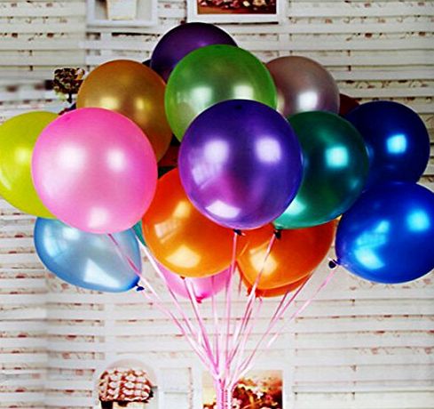 AIERNUO  100 pcs Party Balloons 10 Inches Thick Latex 180g/bag Pearlized Balloon Assorted Colours