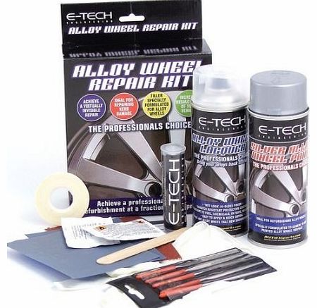 Complete Car Silver Metallic Alloy Wheel Refurbishment Repair Professional Kit Ideal for Scuffs and Kerb Damage - Get a Professional finish