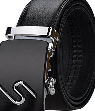 AINISI Belt Mens Black Ratchet Belts Fashion Business Casual Leather Belts(13,125)