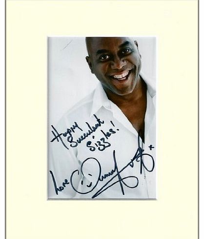 AINSLEY HARRIOTT TV CELEBRITY CHEF SIGNED AUTOGRAPH PHOTO PRINT IN MOUNT