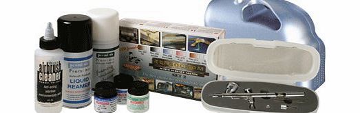 Airbrushes and Kits Premi-Air Scale Model Airbrush Kit Compressor, Iwata NEO CN airbrush amp; LifeColor Tensocrom Set 1